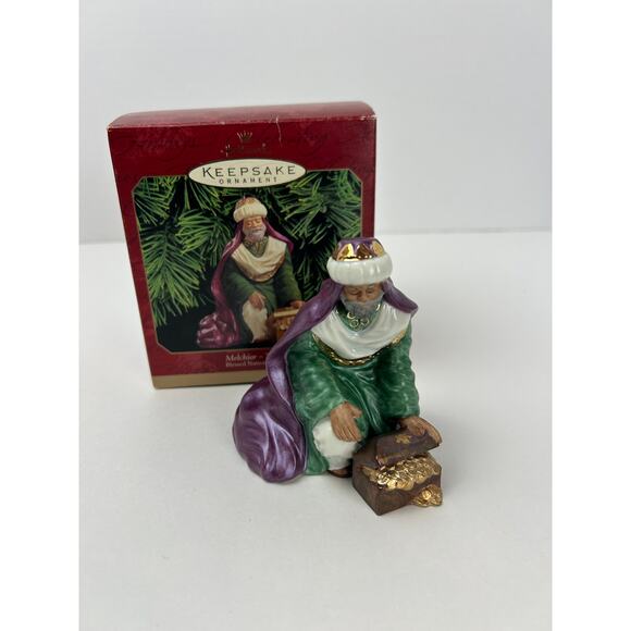 Hallmark Keepsake 1999 Melchior The Magi Blessed Nativity Porcelain w Box - Picture 1 of 9
